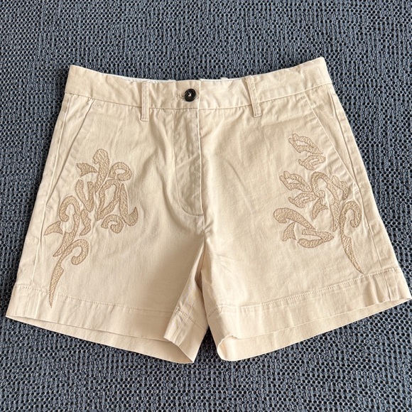 nine in the morning Pants - Embroidered Cream Women’s Bermuda Shorts